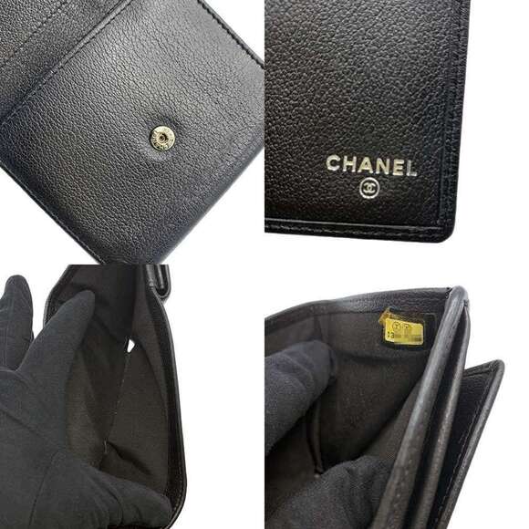 CHANEL Black Lambskin Leather Wallet - Picture 5 of 6